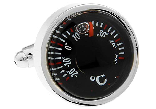 Daesar Mancuernillas Vintage para Hombre Termómetro miniatura 3
