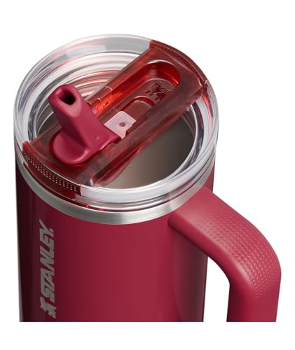 Image of Stanley Quencher ProTour Flip Straw Tumbler with Leakproof Lid 30 oz| Built-In Straw & Handle | Cupholder Compatible for Travel | Insulated Stainless Steel Cup | BPA-Free | Cranberry Gloss
