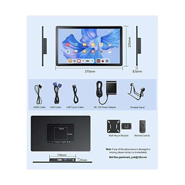 CUIUIC 15.6" Touchscreen Monitor, HDMI+VGA+DVI FHD 1920x1080 IPS HDR 100% sRGB 60Hz 10-Point Touch Display with Speakers and VESA for Laptop/Mini PC/PC Stick/TV Box/Game Consoles - Image 8