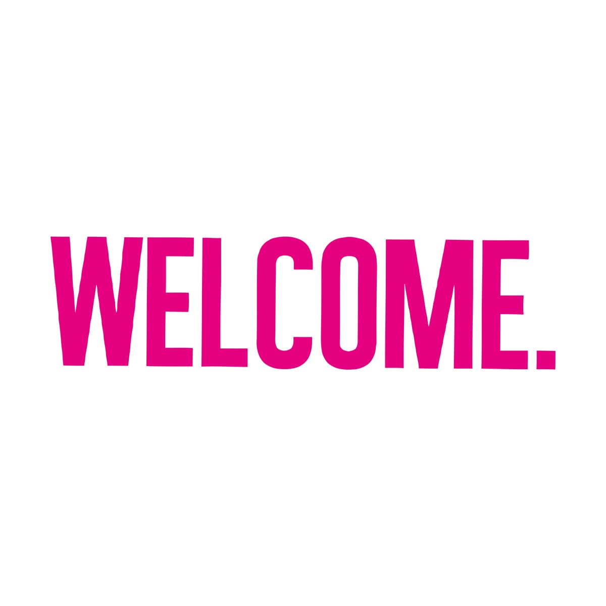 Engraving Stickers Welcome to The Introduction Corridor Simple Greeting 49.5x188.1cm Self Adhesive Extra Large Rosered — image 1