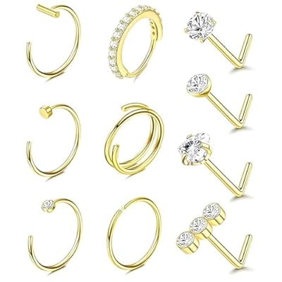 JYNXOR 10 Pcs Anillo Piercing Nariz aro dorado 20G L Piercing Septum Nostril Quirurgico Delgado Pequeño Anillo Nariz Doble Aro Anillos Piercing Nariz Acero Quirúrgico para Mujer Hombre | Ya disponible en tu tienda friki favorita! En mundofriki.es! JYNXOR 10 Pcs Anillo Piercing Nariz aro dorado 20G L Piercing Septum Nostril Quirurgico Delgado Pequeño Anillo Nariz Doble Aro Anillos Piercing Nariz Acero Quirúrgico para Mujer Hombre | Ya disponible en tu tienda friki favorita! En mundofriki.es!