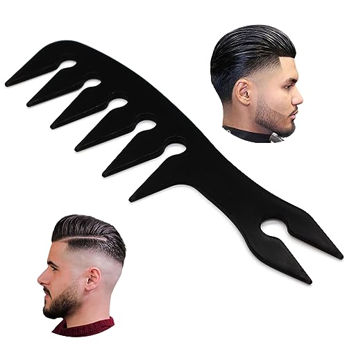 Professioneller 2-in-1-Haarstyling-Strukturkamm für Herren, breiter Zahn, Slickback, Friseurkamm, Entwirrungs-Fächerschwanz, Friseurkamm für Männer und Frauen, Salonformung, nasse lange lockige Haare