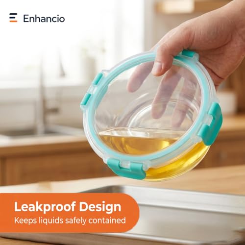 Image of Borosilicate Glass Food Containers with Lids, 430 ml Each, Set of 2 | 100% Food-Safe, Airtight & Leakproof | Microwave, Freezer & Dishwasher Safe for Lunch and Storage
