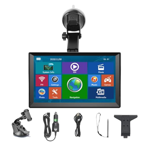 Navegador GPS 7 Pulgadas para Coche & Camión – Navegación HD con Mapas UK & Europa | Actualizaciones Gratis de por Vida, Búsqueda por Código Postal, Guía Pôr Voz, Avisos de Radar