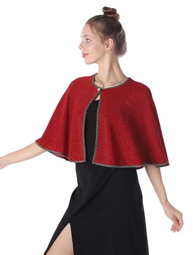 Baoqiya Women's Soft Sparkly Capelet Shawl Wraps Shrug for Evening Dress Wedding Cape Cover Up4