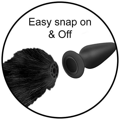 Amazon.com: Tailz Snap-On Interchangeable 16.5 inch Black Fox Tail for Anal  Plug | Thick Long and Furry Animal Tail for Women | Soft Vegan Friendly  Faux Fur Tail | Kinky Animal Play