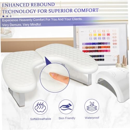 Repose-mains pour ongles blanc pliable en forme de U