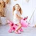 ZOOJOY Dinosaur Bouncy Animal Hopper, Inflatable Bouncy Horse Toys for Toddlers 1-3, Ride-on Bouncing Toys for ChristmasBirthday Gifts for Boys Girls, Pink Gril Toys WFree Pump