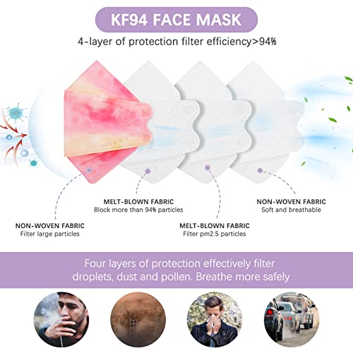 KF94 Mask 60 PCS Individually Wrapped Face Mask 4 Ply Protection 3D