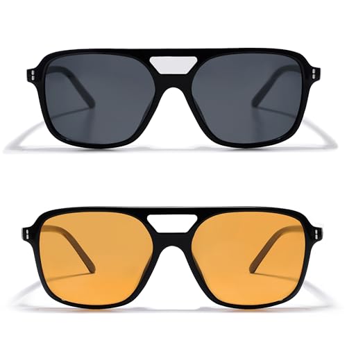 Image of VANLINKER Retro Vintage 70s Square Aviator sunglasses for women men VL9611X