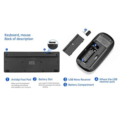 Keyboard Mouse Combos 2.4G USB Receiver Keyboard Mouse Set Cordless Keyboard and Cordless Mouse Set Cordless Keyboard and Mouse Computer Accessories - Afbeelding 7