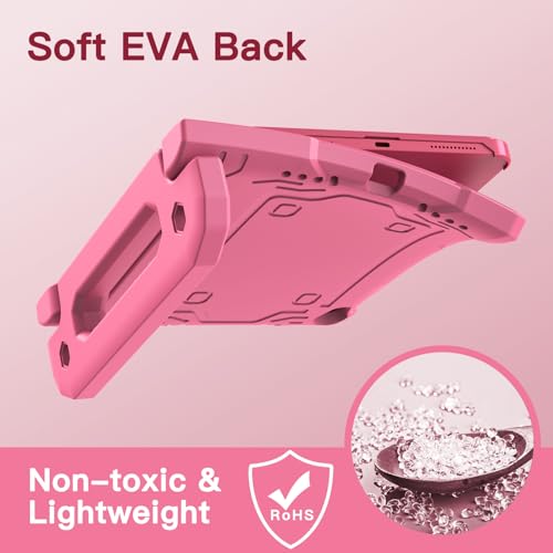 Image of JETech Kids Cover Case for iPad (A16) 11th /10th Generation (2025 /2022) with Built-in Screen Protector, Shockproof Full-Body Handle Stand Tablet Protective Cover (Pink)