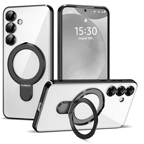 Coque Galaxy S24 Plus transparente avec anneau MagSafe et protection d'objectif intégrée
