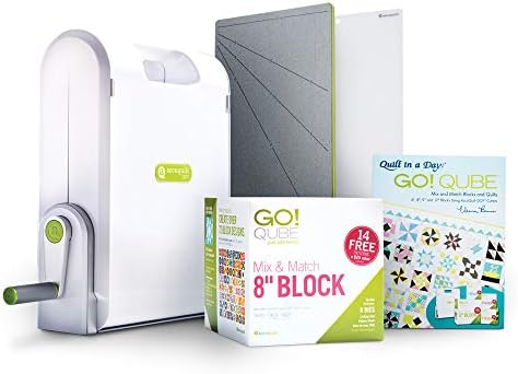 AccuQuilt Ready. Set. GO!® Ultimate Beginner Fabric Cutting System with Fabric Cutter, Mix and Match Die Block, and Cutting Mats for Quilting Projects, Original Handle