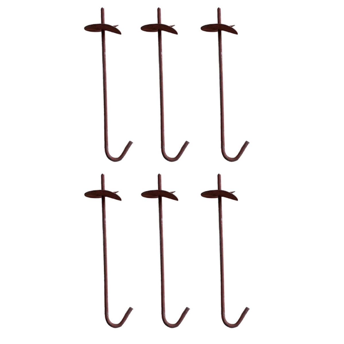Piquets de sol rouges FRCOLOR en acier renforcé pour ancrage de serre | Lot de 6