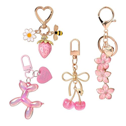 Bafutayawa Schlüsselanhänger, Colgante de bolso Aesthetic Cute Keychain, Charms para bolso Flor Kawaii para cartera, Colgante dulce para regalo de damas