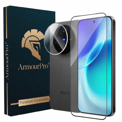 Image of ArmourPro Tempered Glass and Clear Camera Lens Protector for Vivo X300, Edge to Edge Screen Guard, Anti-Bubble, Scratch Resistant, Anti-Fingerprint, Installation Kit | Clear