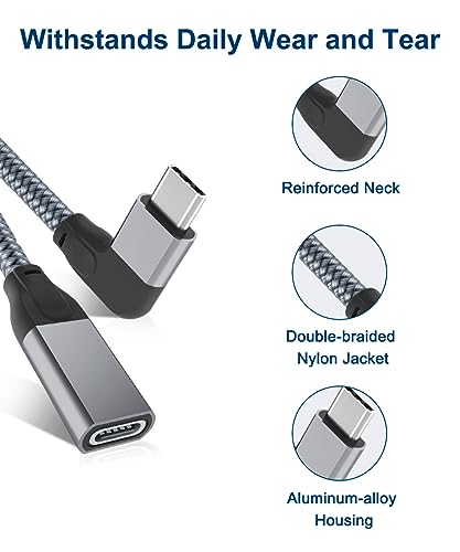 USB-C-Verlängerungskabel Ruxely 1m mit Winkelstecker