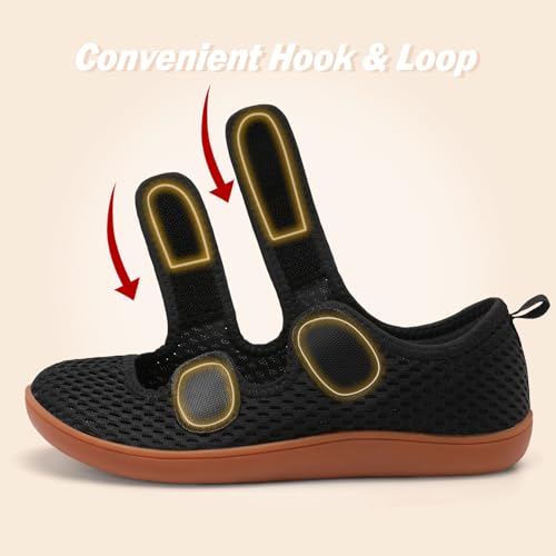 Image of Besroad Womens Walking Shoes Wide Diabetic Shoes Adjustable Barefoot Casual Sneakers Breathable Zero Drop Arthritis Edema Sneakers Indoor Outdoor