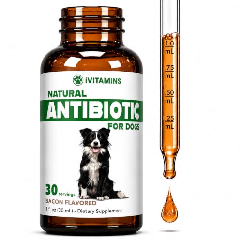 Natural Dog Antibiotics - Antibiotics for Dogs - Yeast Infection Treatment for Dogs - Dog Yeast Infection Treatment - Itch Relief - 1 fl oz - Bacon Flavor
