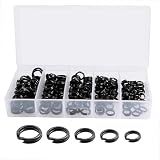 ANNIBBY 200PCS Heavy Duty Stainless Steel Split Rings, Double Fishing Lure Rings, 5 Sizes 5.4-8.4mm, 40-150LB (Black)