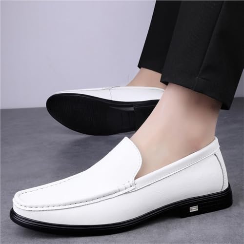 Slip On Round Toe Solid Color Leather Loafer Shoes Comfortable Anti-Slip Lightweight Prom Outdoor2