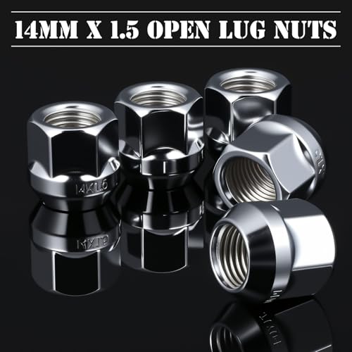 Image of Yaocom 40 Pcs M14 X1. 5 Open End Acorn Bulge Wheel Lug Nuts, Zinc Finish, 3 /4 inch(19mm) Hex 0. 83 inch(21mm) Height Conical Seat 60 Degre for Truck /Tuner Aftermarket Rims