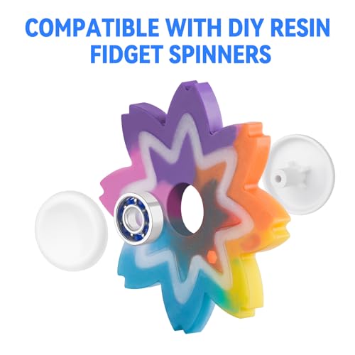 Image of NiArt Fidget Spinner Bearings with Caps 24 Pack, Chrome Steel DIY Set | Sealed Bearing Design Keeps Dust Out for Smooth Precision Spinning, Ideal for Resin Casting Projects, Stress Relief, White