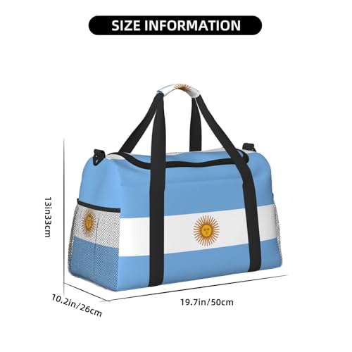 Sac de week-end grand volume imprimé argentin avec compartiment spacieux