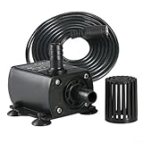 Bomba sumergible compacta DC12V sin escobillas 400L/H con control de flujo y filtro, clasificación IP68 impermeable, bajo ruido, incluye ventosas de goma para una instalación estable