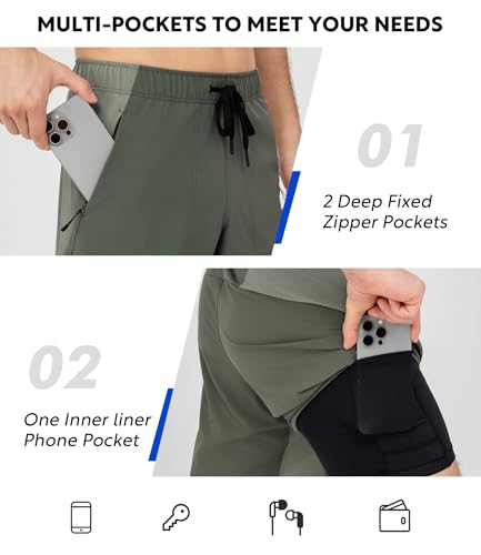 Short de course 2 en 1 pour homme Separatec avec doublure compression