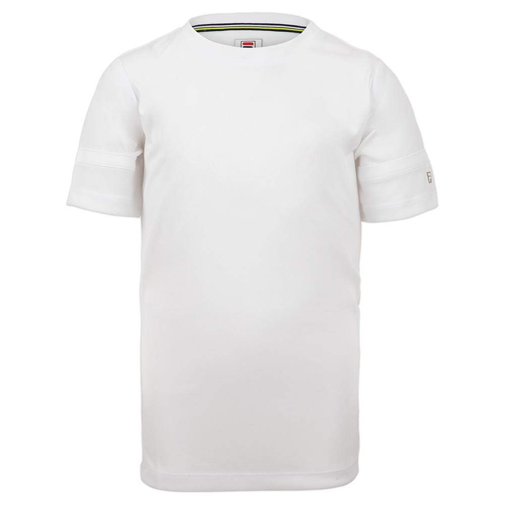 Crew de tennis Fila Boys PLR Doubles vêtement de sport junior blanc