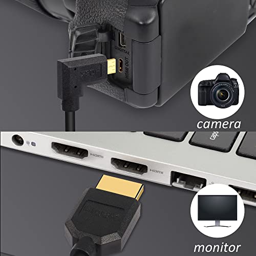 Pngknyocn Short 8K Micro Hdmi To Hdmi Cable,90 Degree Right Angle 1Ft/0.3M Ultra High Speed 48Gbps Micro Hdmi Male To Hdmi Male Cable Support 8K@60Hz, 4K@120Hz(R) #TOP1