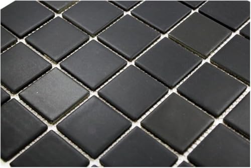 Tenedos Black Porcelain Premium Quality 2x2 Square Matte Mosaic Floor