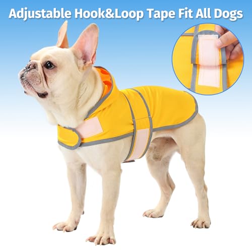 Dog Raincoat, Waterproof Dog Rain Jacket with Hood, Adjustable Rain Coat Poncho with Reflective Strips & Leash Hole for Large Medium Small Dogs Puppies, Lightweight Pet Clothes by Generic - Image 4