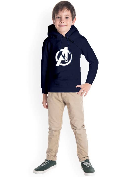 More & More Unisex-Child Fleece Neck Hooded Sweatshirt (Avengers Hoodies_Navy Blue-Kids - Image 3 thumbnail