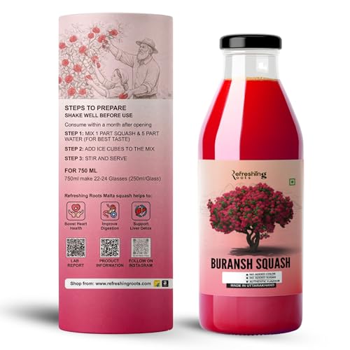 Image of Refreshing Roots Buransh and Malta Juice Pack, No Added Colour, Added Honey, Authentic Himalayan Flavour (Pack of 2-750 ML Each)