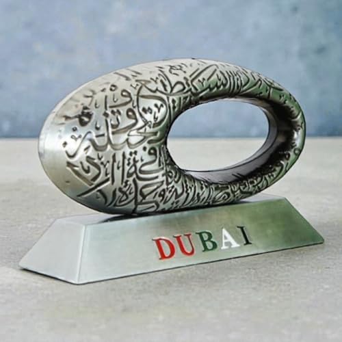 Escultura decorativa 3D futurista plata para escritorio miniatura 5