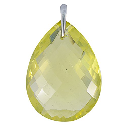 Pendentif en argent 925 et quartz citron poire par RIYO Prime