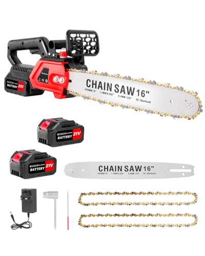 Bellanny 16inch Chainsaw Cordless, 21V 21000RPM Brushless Cordless Chainsaw with 4000mAh Battery, Automatic Lubrication System, Handheld Chain Saw for Tree Trimming Wood Cutting