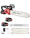 Bellanny 16inch Chainsaw Cordless, 21V 21000RPM Brushless Cordless Chainsaw with 4000mAh Battery, Automatic Lubrication System, Handheld Chain Saw for Tree Trimming Wood Cutting