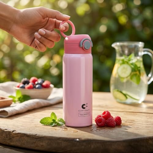 Image of Clay Craft Vacbott Sonic Pro Double Wall|18 Hours Hot and 24 Hours Cold Water Bottle Vacuum Insulated Flask Bottle|550ml, 1Pcs, Bottle for Home, Office|BPA-Free|BIS Certified|1Year Limited Warranty