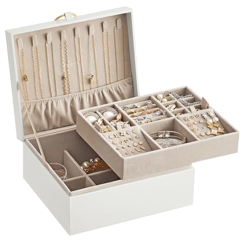 SONGMICS WG[P[X 2wWG[{bNX TChnhtANZT[P[X MDFt[ COv[g WG[[ Δ 20.5 x 24 x 11 cm lbNX O w֒u rv v[g Mtg