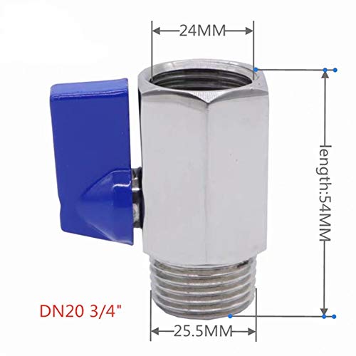 Mini robinet à bille 3/8 en acier inox 304 avec poignée bleue - 7