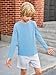 Haloumoning Toddler Boys Long Sleeve Shirts Kids Fall Tops Crewneck Plain Basic Tees 3-10Y Sky Blue