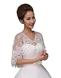 Women's Wedding Jackets Lace Bridal Bolero Shawl Tulle Cape for Bride Bridesmaid Wrap Shrug
