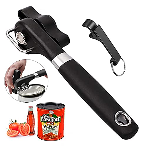 AWON Can Opener Kitchen Safety Manual Can Opener for Restaurant No Sharp Edges Can Opener for Arthritis Camping Can Opening tool Side Cut Manuel , with Bottle Opener Set