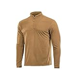 M-Tac Men’s Fleece Quarter Zip Pullover - Lightweight Thermal Shirt for Everyday Wear, Hiking & Outdoor Adventures (M) Coyote Brown