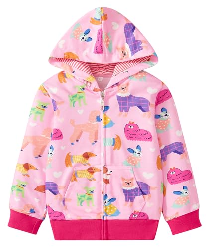 Baby Girl Zip-up Jacket Rainbow Unicorn Cotton Hoodie Sweatshirt Toddler Fall Coat Kids Winter Outfits Outerwear 2t-7t