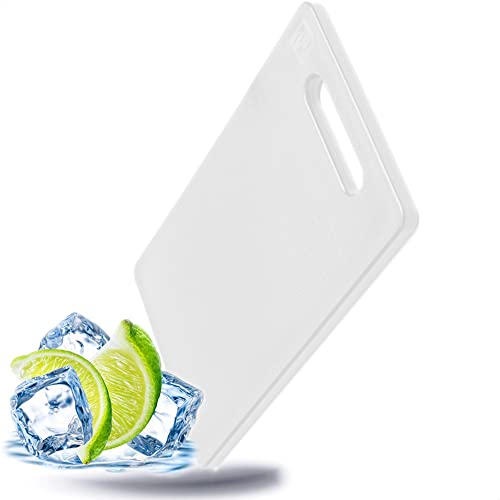 Kerafactum Tabla de cortar, tabla de cóctel, Barbrett con asa, tabla de cocina, tabla de cortar, diapasón para cortar, cocina, trinchar, blanco, 25 x 15 x 1 cm, plástico sin BPA
